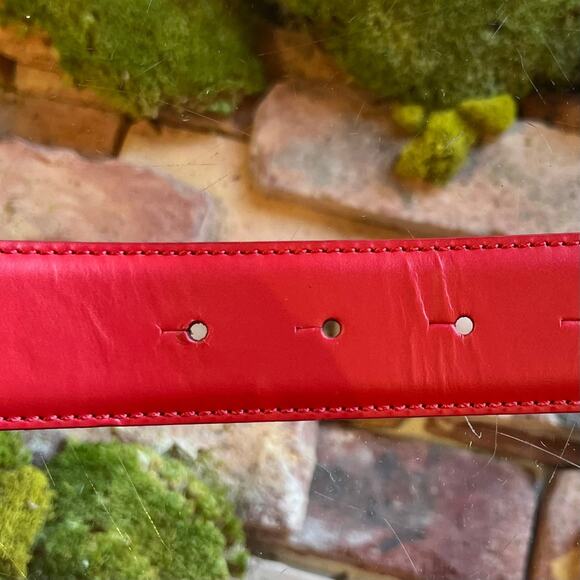VERSACE Hexagon Medusa Buckle Red Leather Belt 100/4 (SZ XL) main image 13